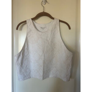 Women's Athleta Viper Midi Tank XL White Beige Snake Print
